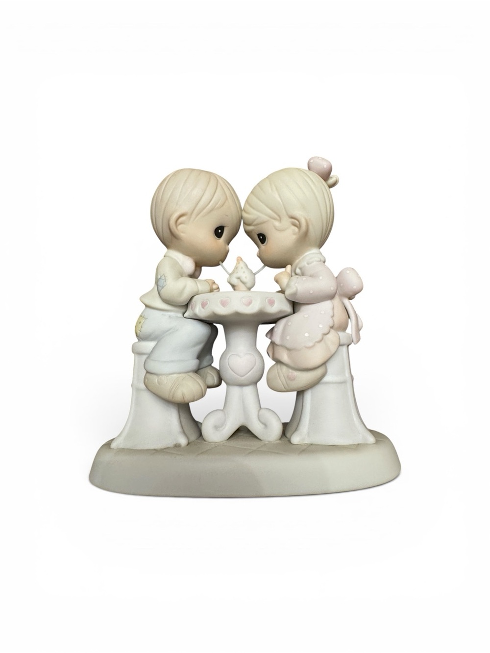 Precious Moments Pink, White and Cream Ice Cream Date Figurine Cake Topper